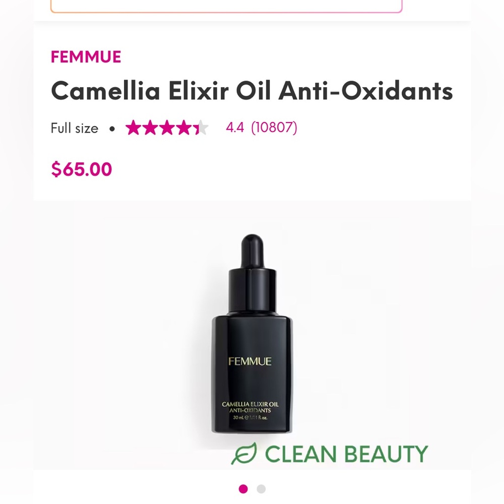 Femmue Camellia Elixir Oil Anti-Oxidants